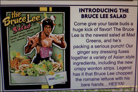 bruce salad lee denver promoting greens mad themed chain asian above restaurant their style